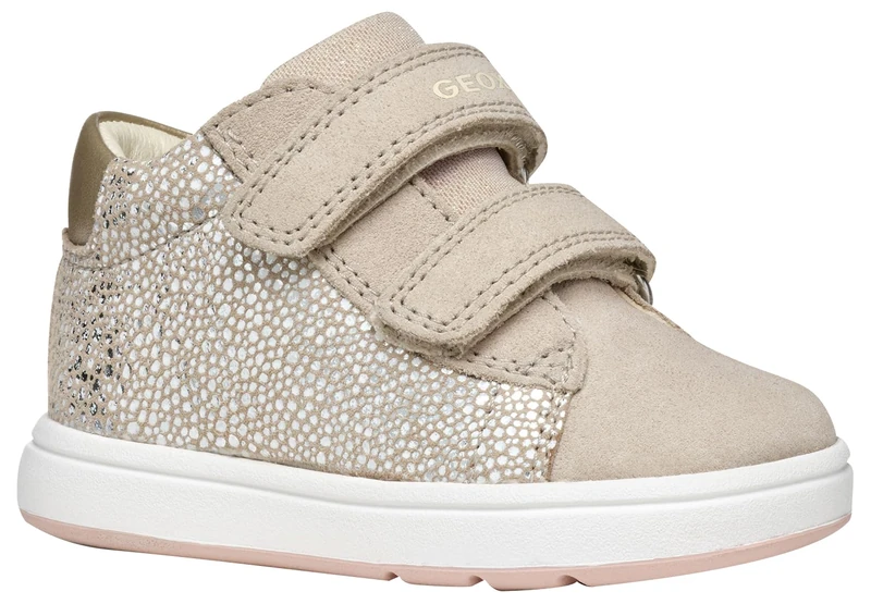 Geox B BIGLIA Girl C, Girls’ Sneaker, Beige/Platinum,