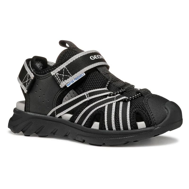 Geox J Sandal AIRADYUM BO, Black/Grey, 4.5 UK
