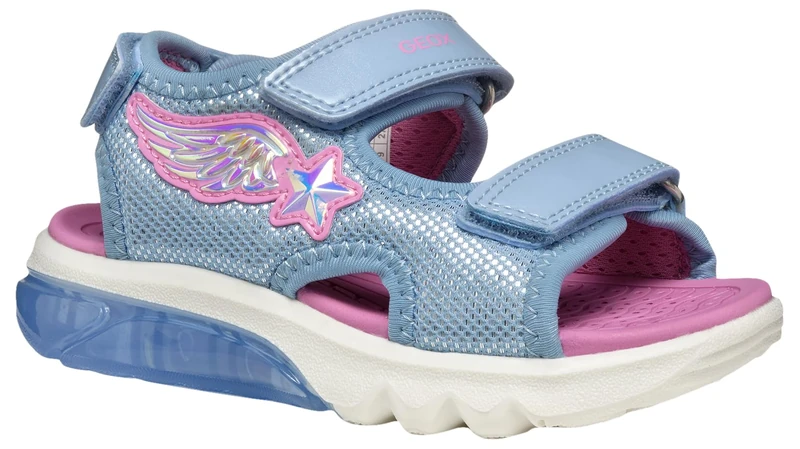 Geox J Sandal CIBERDRON G, Sky/Fuchsia, 9 UK Child