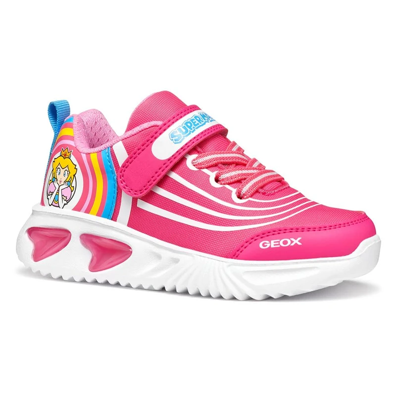 Geox J Assister Girl C Sneaker, Fuchsia, 1 UK