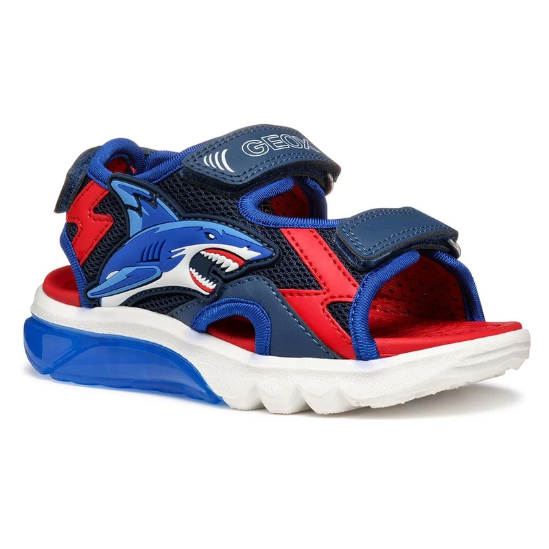 Geox J Sandal CIBERDRON B, Navy/Red, 11 UK Child