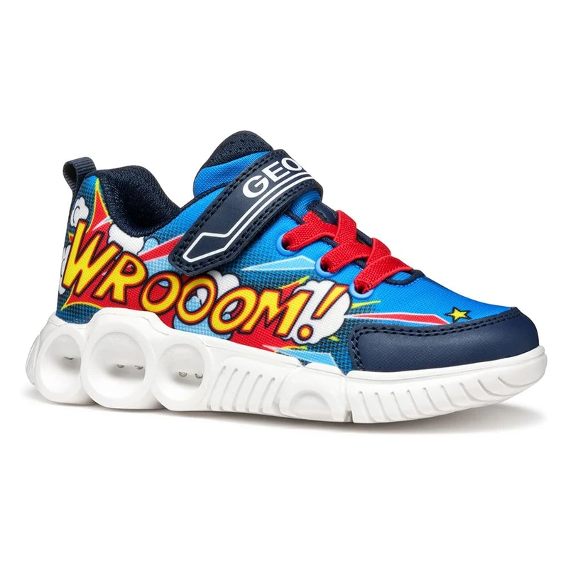Geox J WROOM BOY D, Boys’ Sneaker, Royal/Red,