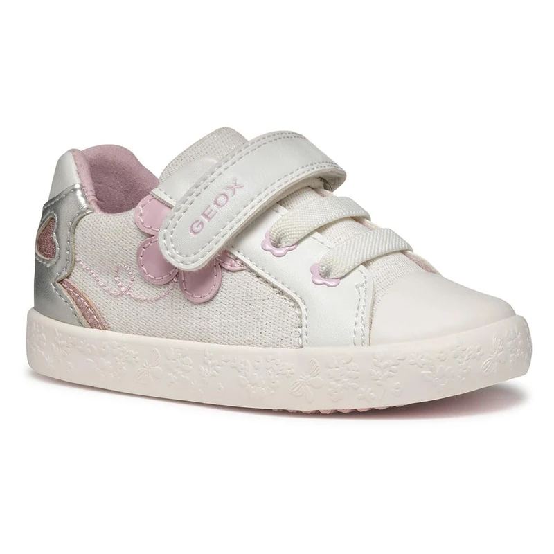 Geox B GISLI Girl B, Girls’ Sneaker, White,