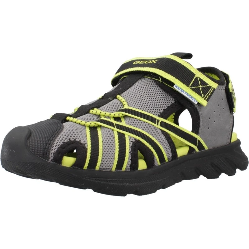 Geox J SANDAL AIRADYUM BO, Boys’ Sandal, Grey/Lime,