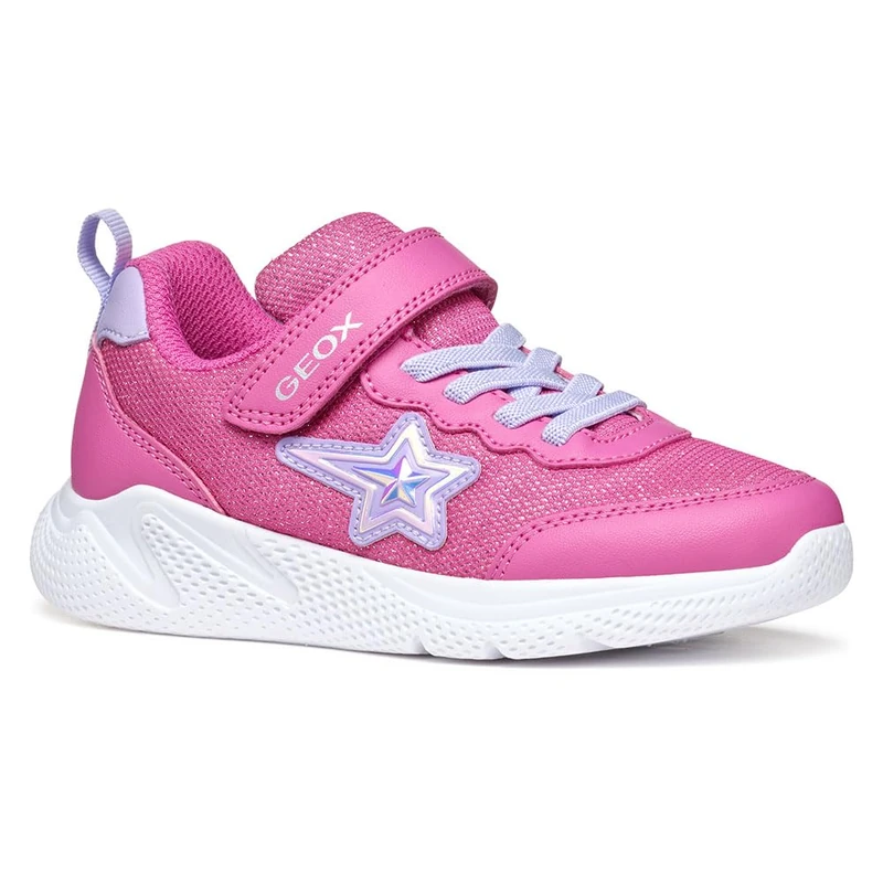 Geox Girls J Sprintye Sneaker, Fuchsia Lilac, 0.5 UK