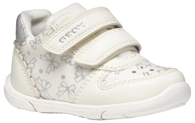 Geox B ZAPITO Girl A, Baby - Mädchen Sneaker, White/Silver, - Image 1