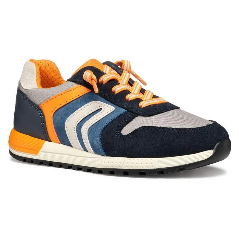 Geox Boys J Alben Boy B Sneaker, Lt Grey Navy, 0.5 UK