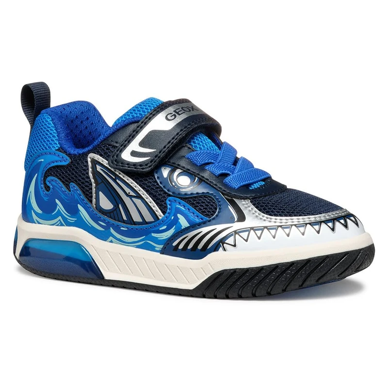 Geox J INEK BOY D Sneaker, Navy/Lt Blue, 10 UK Child