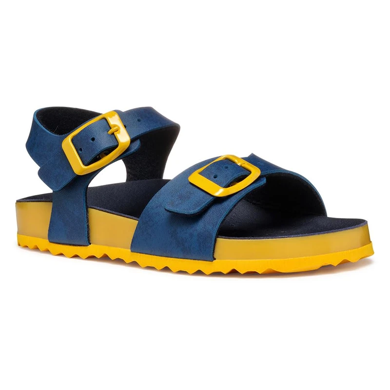 Geox J Ghita BOY C Sandal, Blue/Yellow, 0 UK