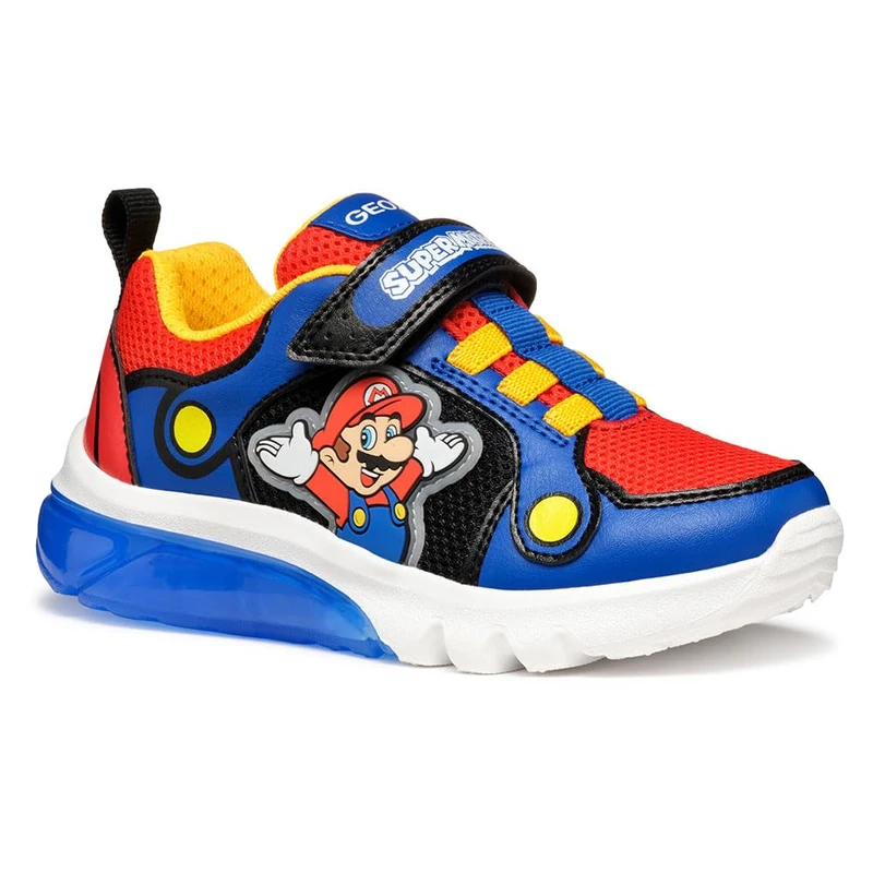 Geox Boys Super Mario J55lbf Sneaker, Royal Red, 1 UK