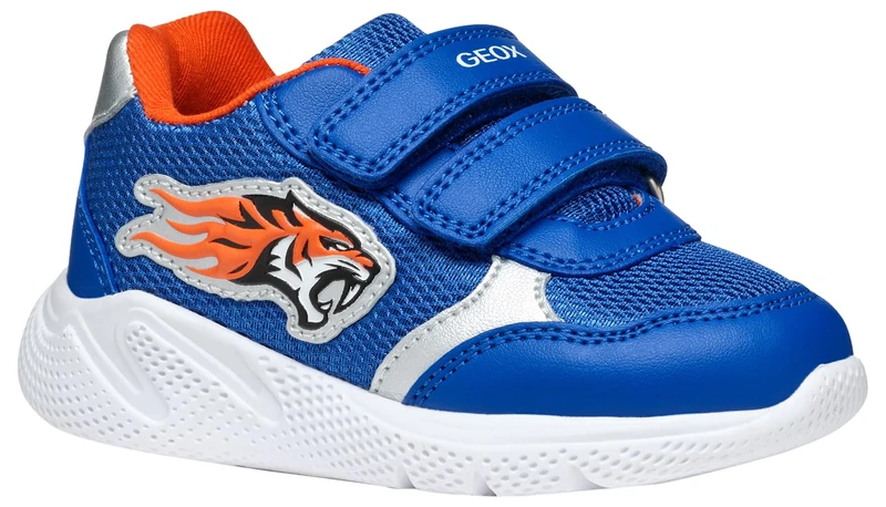 Geox Baby SPRINTYE BOY B Sneaker, Royal/Orange, 4.5 UK Child