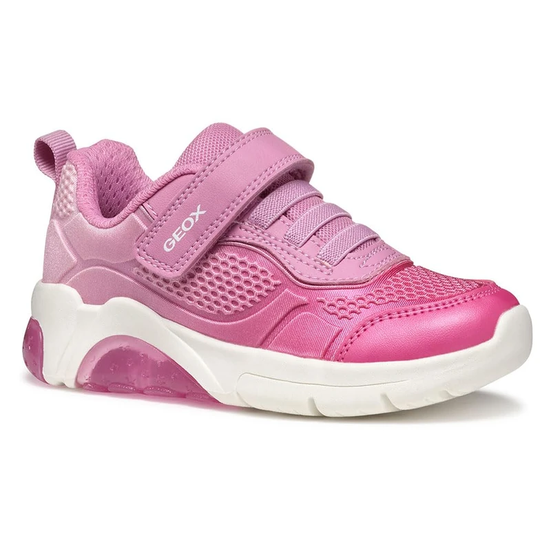 Geox Girls J Fadinlight C Sneaker, Pink Fuchsia, 4.5 UK