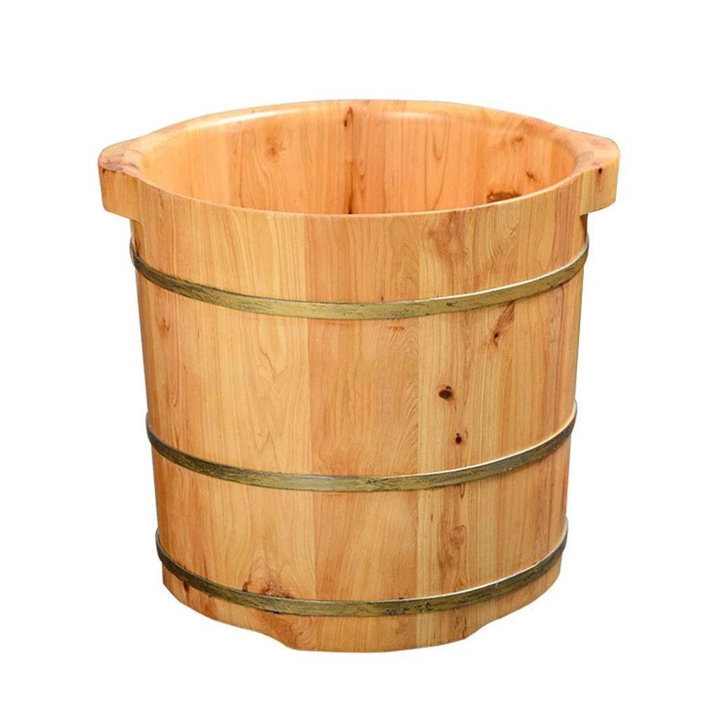 Wood Foot Tub Foot Spa Bath Massager Wooden Foot Tub, Foot Massager Spa, Wooden Foot Tub, Pedicure Footbath, Pedicure Bucket Foot Bath Spa Bowl for Feet Stress Relief (Color : Brown) (Brown) (Brown)