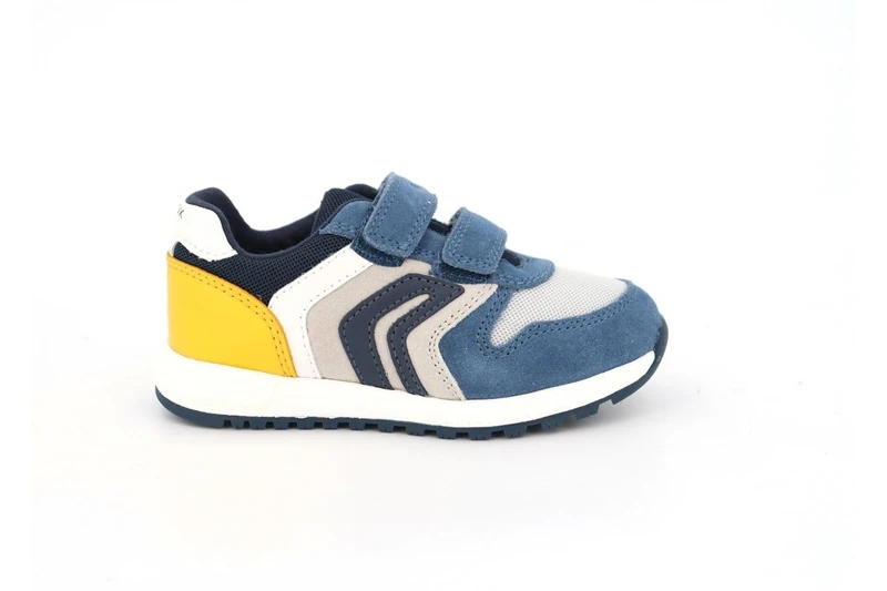 Geox Baby B ALBEN BOY A Sneaker, Jeans/Yellow, 5 UK Child
