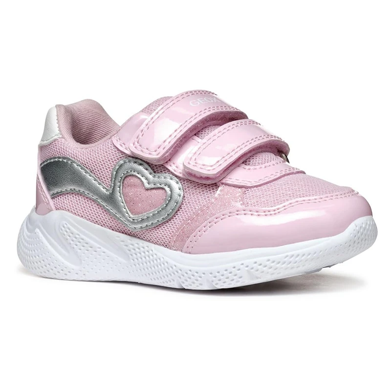 Geox B SPRINTYE Girl A, Baby - Mädchen Sneaker, Pink/Silver,