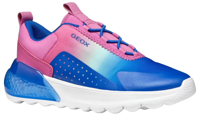 Geox J ACTIVART ILLUMINUS Sneaker, Fuchsia/Royal, 0.5 UK
