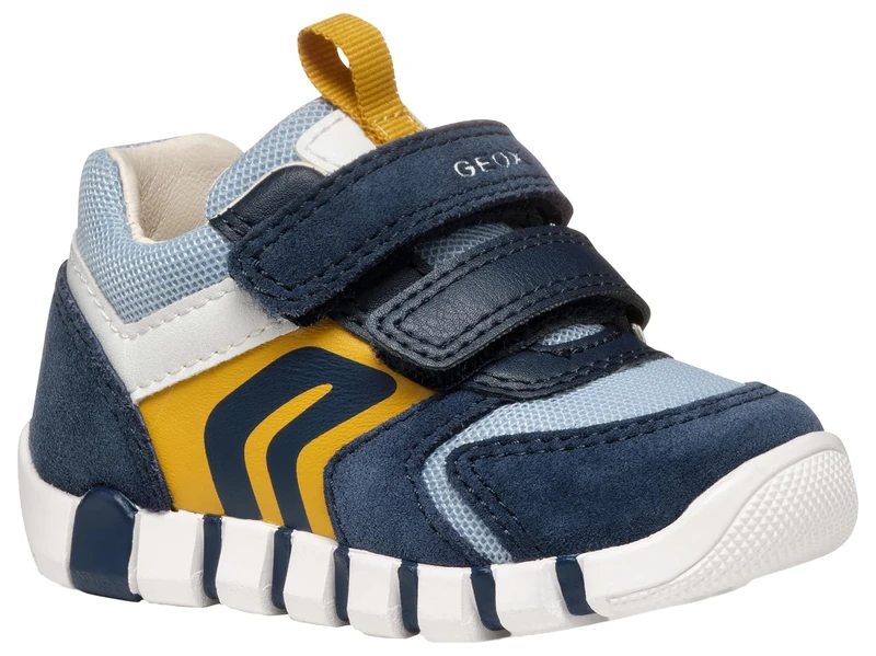Geox B IUPIDOO BOY D, Baby - Jungen Sneaker, Navy/Ochreyellow,