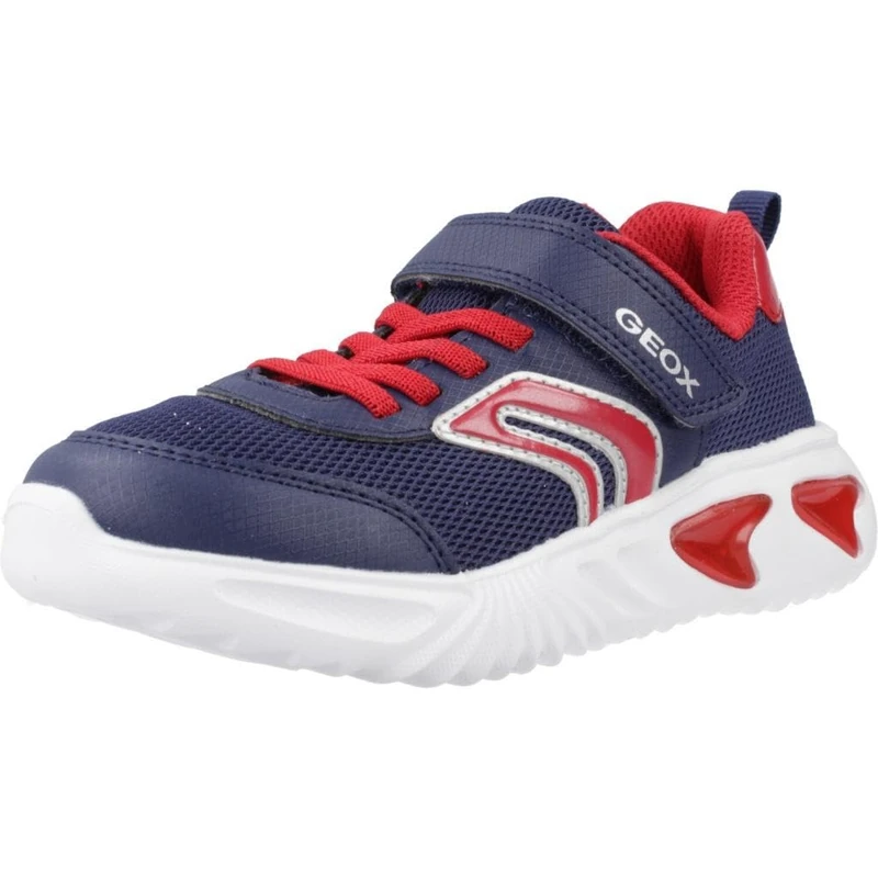Geox Boys J Assister Boy C Sneaker, Navy Red A, 9 UK Child