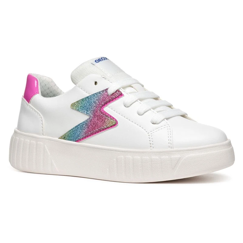 Geox J MIKIROSHI Girl A, Girls’ Sneaker, White/Multicolor,