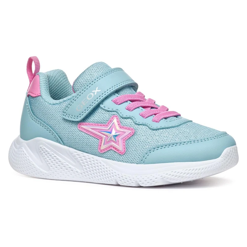 Geox J SPRINTYE Girl A, Girls’ Sneaker, Sky/Fuchsia,