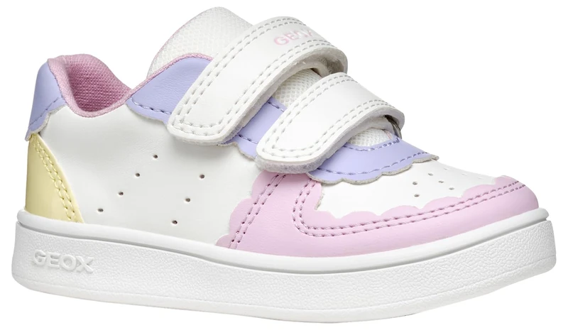 Geox B ECLYPER Girl A, Girls’ Sneaker, White/Lt Yellow,