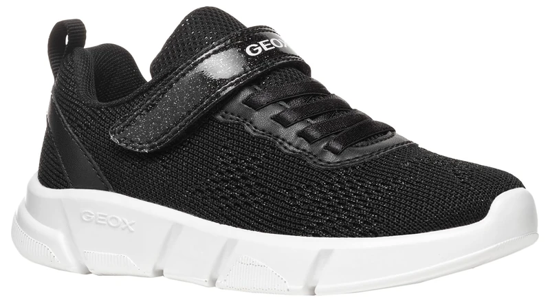 Geox J ARIL Girl B, Girls’ Sneaker, Black,