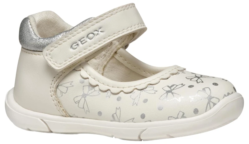 Geox B ZAPITO Girl B, Baby - Mädchen Sneaker, White/Silver,