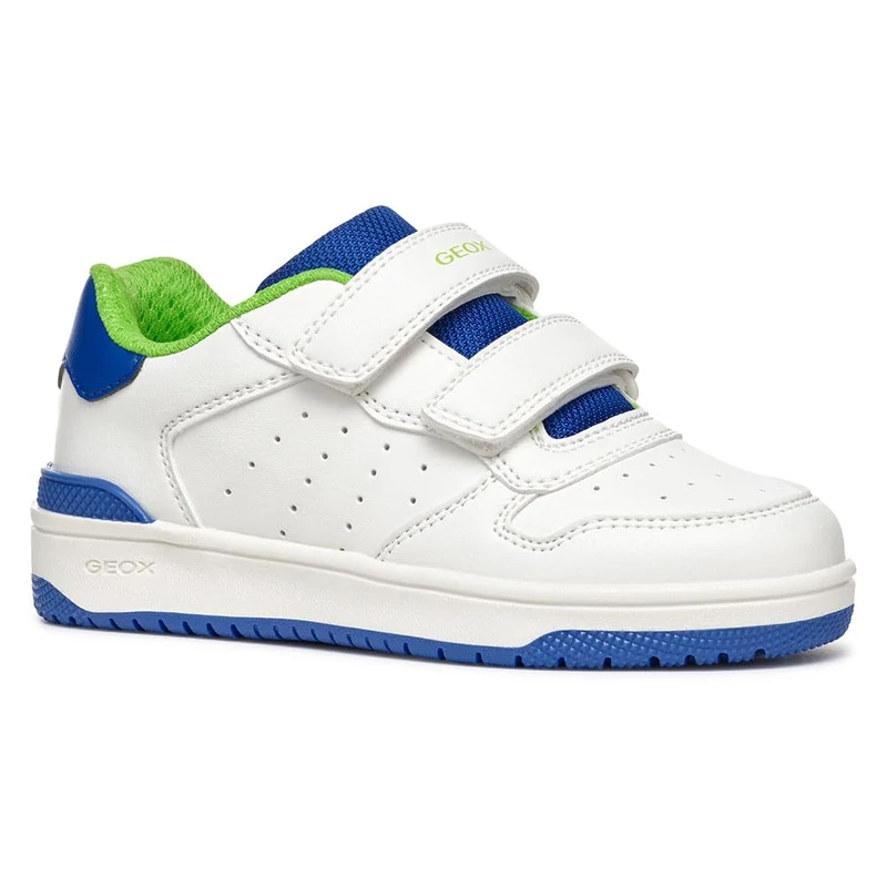 Geox J WASHIBA BOY A Sneaker, White/Royal, 6 UK Child