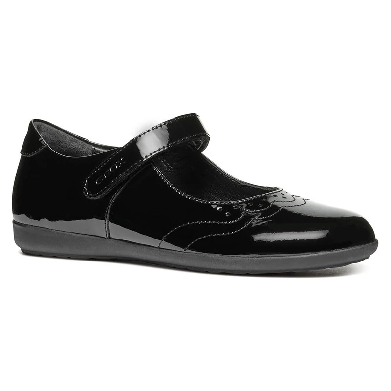 Geox Girls J Iberide G Ballet Flat, Black, 5 UK