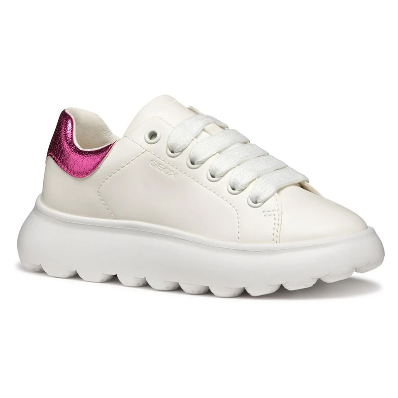 Geox J PUFFYPOP Girl A, Girls’ Sneaker, White/Fuchsia,