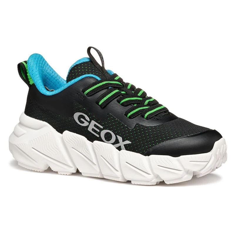 Geox J FLEXYPER Fast BOY Sneaker, Black, 0.5 UK