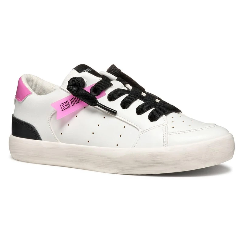 Geox J GISLI Girl A, Girls’ Sneaker, White/Fuchsia,