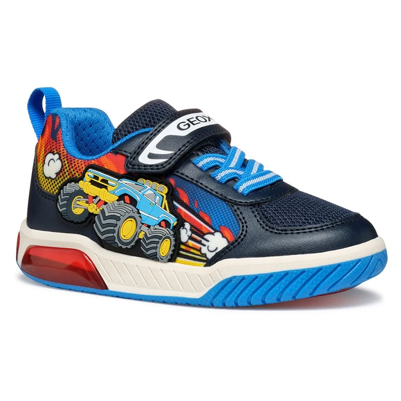 Geox J INEK BOY E, Boys’ Sneaker, Navy/Lt Blue,