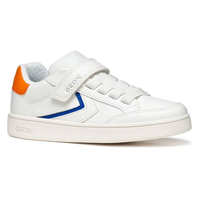 Geox J ECLYPER BOY A, Boys’ Sneaker, White/Lt Orange,