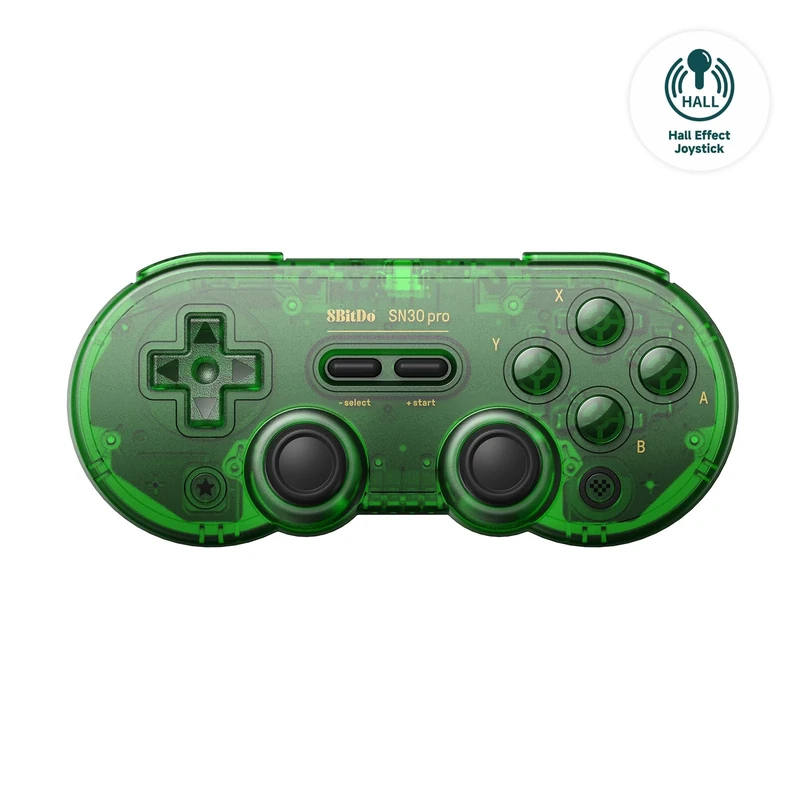 8BitDo SN30 Pro Bluetooth Controller with Hall Effect Joysticks, Rumble Vibration, and Turbo Function, Compatible with Switch/Switch 2, PC, macOS, Android, Steam Deck & Raspberry Pi (Jade Green)