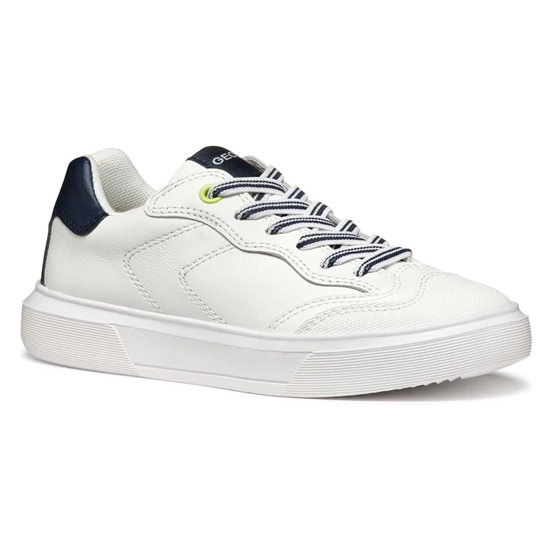 Geox J NETTUNO BOY A Sneaker, White/Navy, 5 UK
