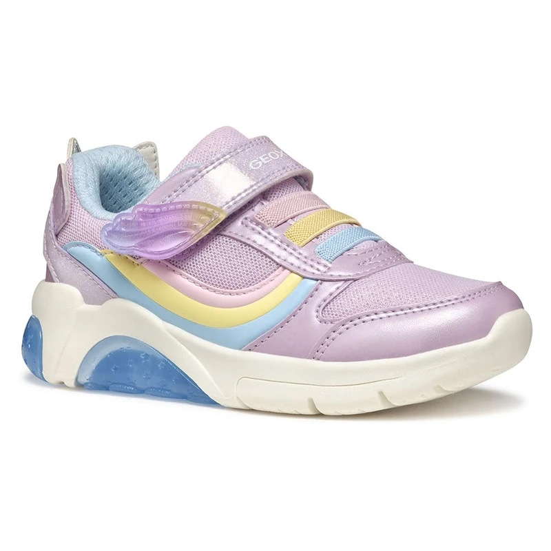 Geox J FADINLIGHT Girl A, Girls’ Sneaker, Lilac/Multicolor,