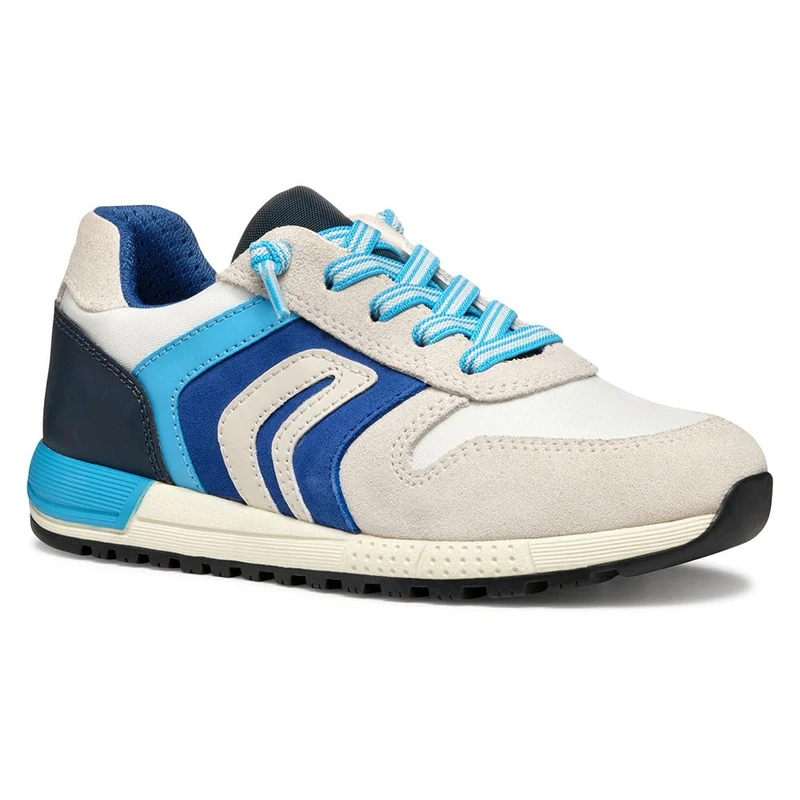 Geox J ALBEN BOY B, Boys’ Sneaker, White/Royal,