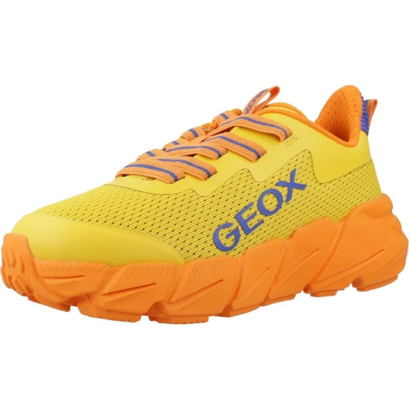 Geox J FLEXYPER Fast BOY Sneaker, Yellow/Orange, 0 UK