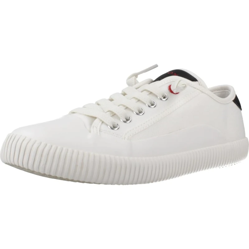 Geox J TIPPESTE Girl A Sneaker, White/Red, 2 UK