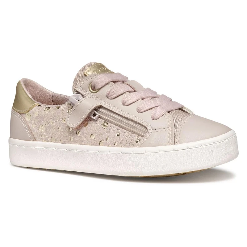 Geox J Kilwi Girl A Sneaker, Lt Rose/Platinum, 13 UK