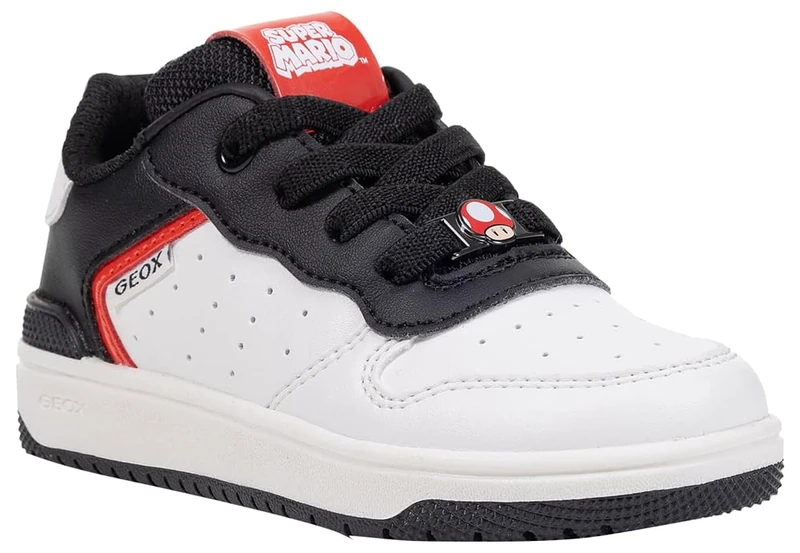 Geox J WASHIBA BOY C, Boys’ Sneaker, White/Black,