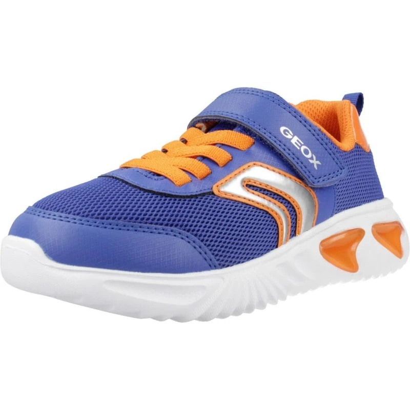 Geox J Assister BOY C, Boys’ Sneaker, Royal/Orange,