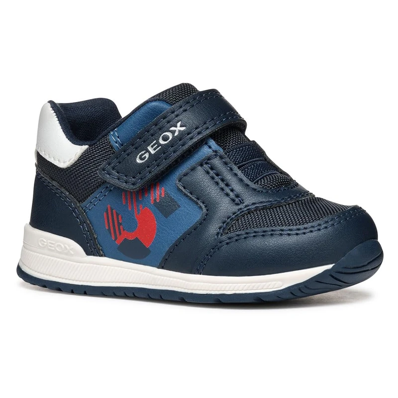 Geox B RISHON BOY A, Baby - Jungen Sneaker, Navy/Dk Red,