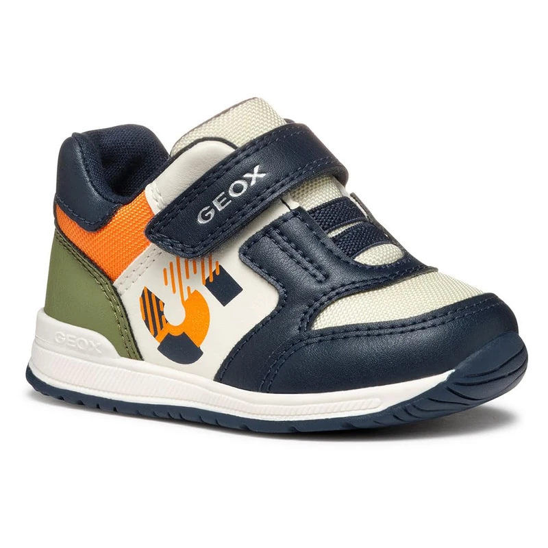 Geox B RISHON BOY A, Baby - Jungen Sneaker, Navy/Lt Orange,