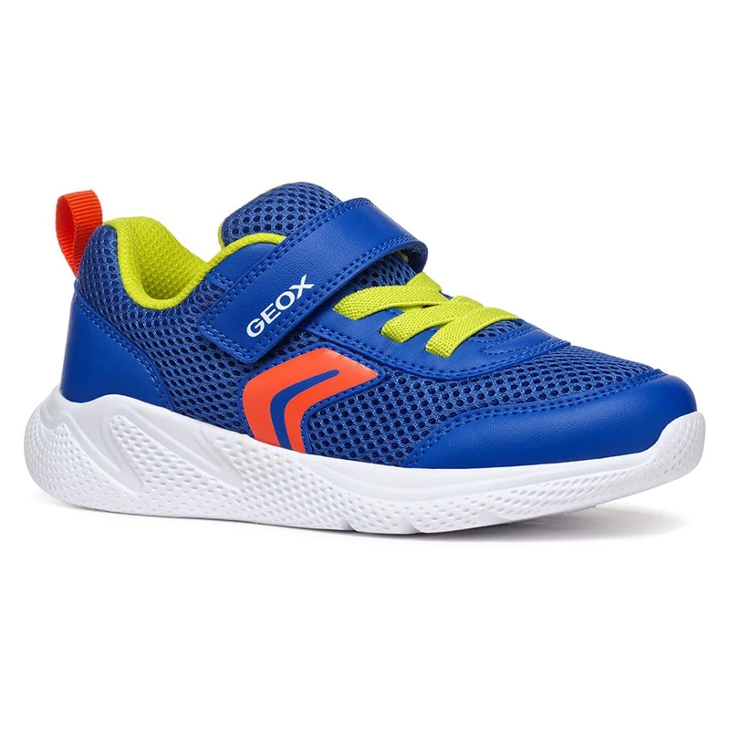 Geox J SPRINTYE BOY A Sneaker, Royal/Red, 12.5 UK