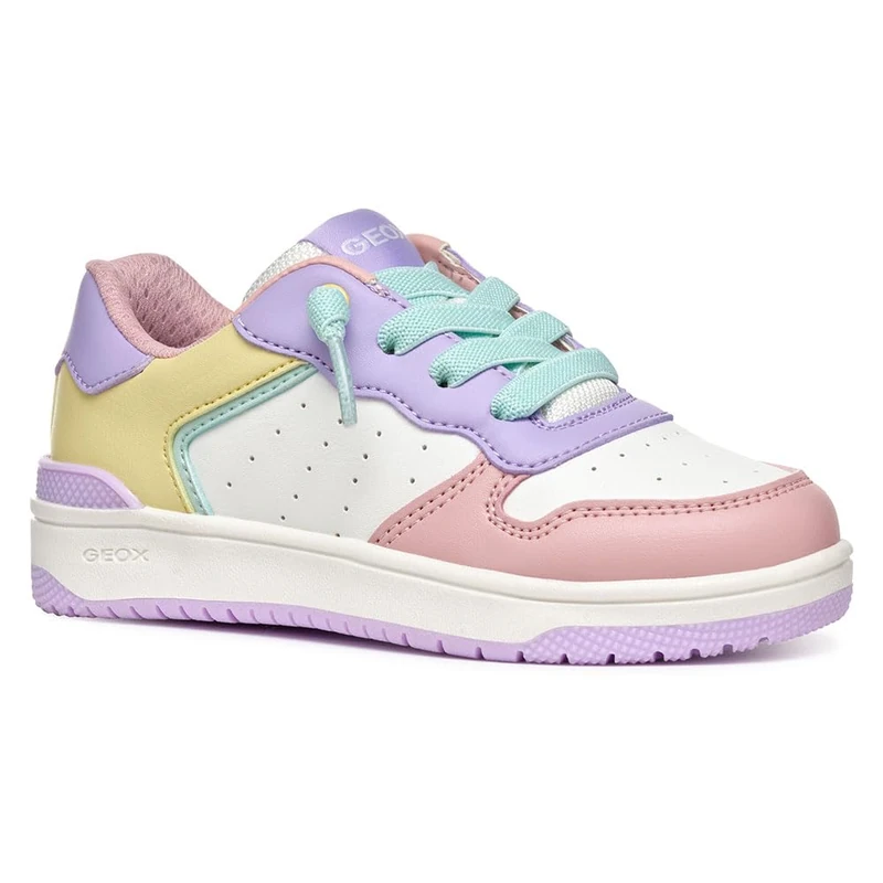 Geox J WASHIBA Girl D, Girls’ Sneaker, Lilac/Lt Yellow,