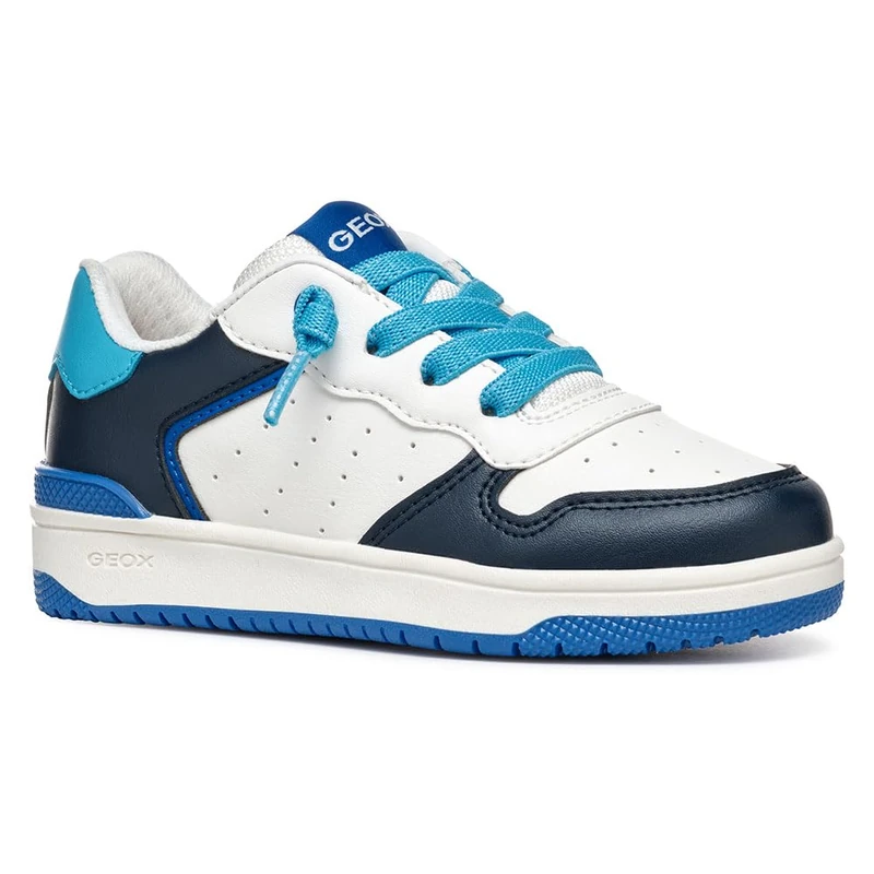 Geox J WASHIBA BOY B Sneaker, White/Azure, 12.5 UK