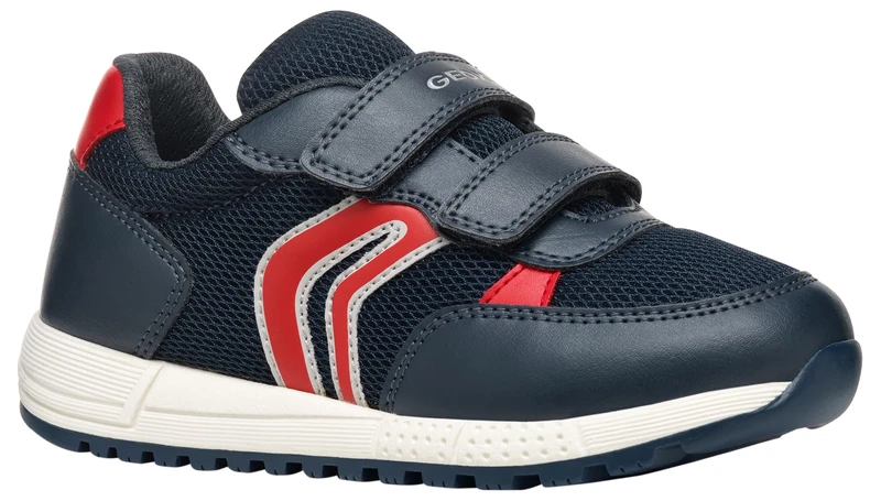 Geox J ALBEN BOY C, Boys’ Sneaker, Navy/Red,