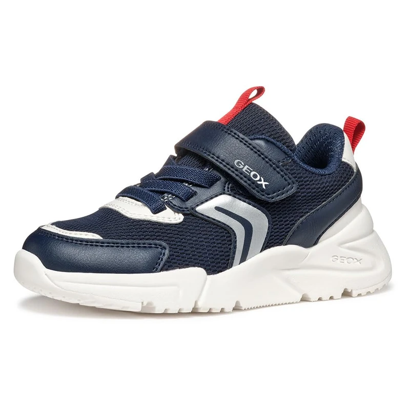 Geox J Loftus BOY B, Boys’ Sneaker, Navy/Red,
